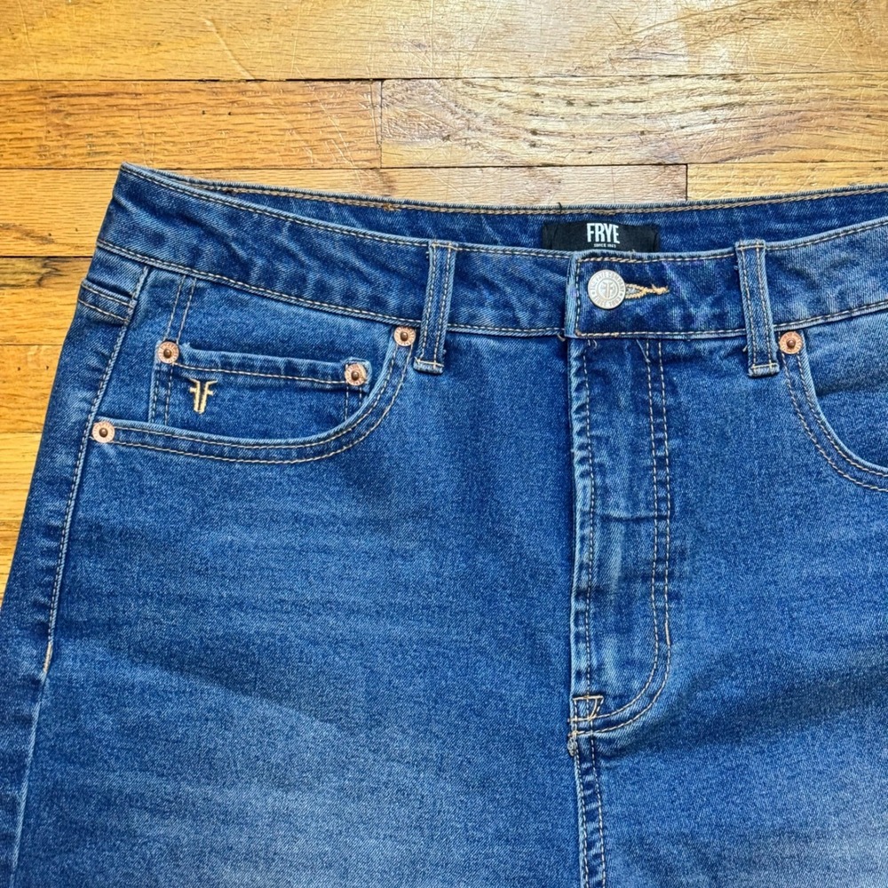 Frye Womens High Rise Straight Leg Jeans Blue Medium Wash Denim Size 10/30